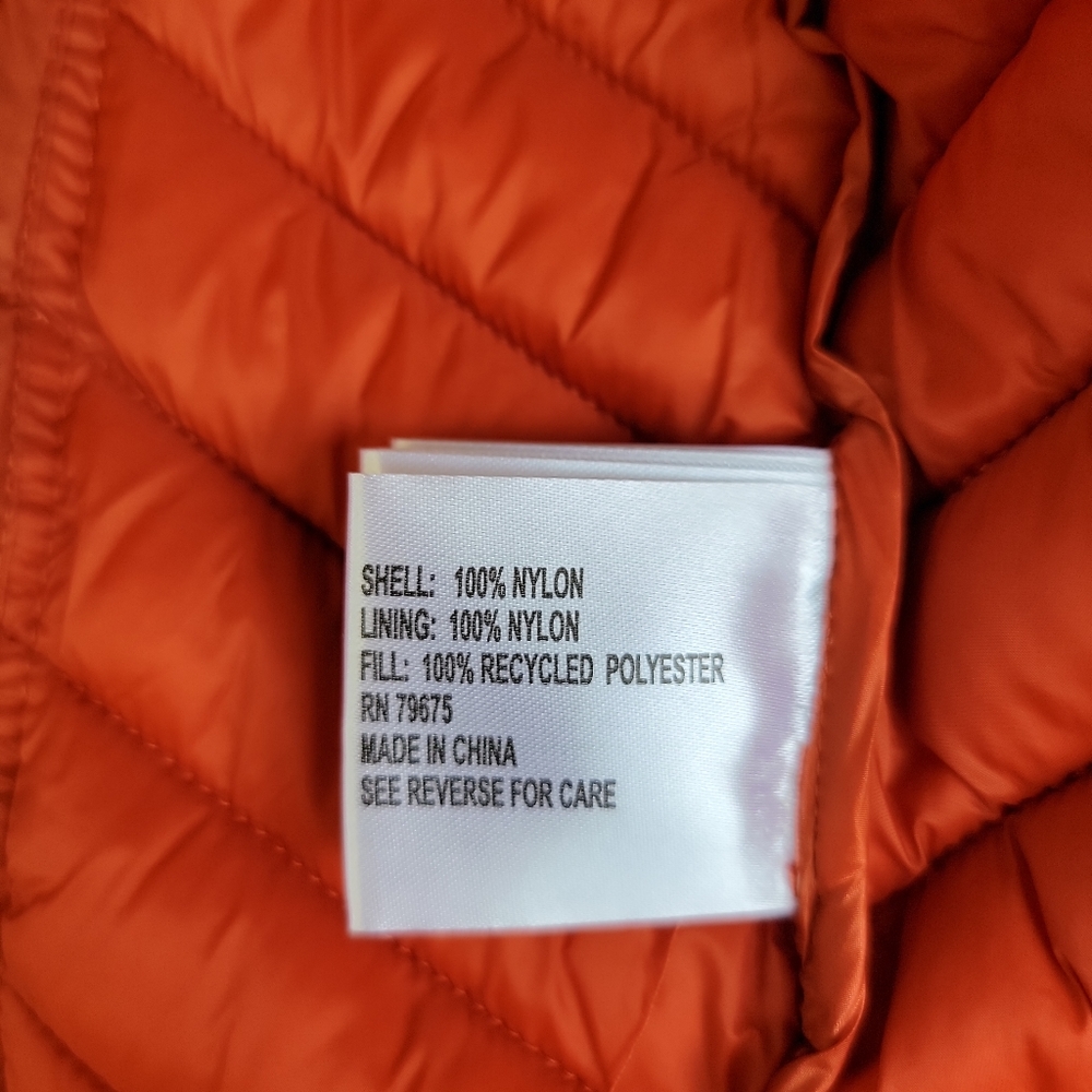 NWT MICHAEL KORS WOMENS PLUS SIZE PACKABLE DOWN HOODED PUFFER COAT SIZE L ORANGE - Picture 8 of 12